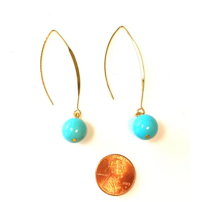 Turquoise Earrings 8 mm