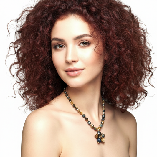 Tigers Eye Necklace - White Background